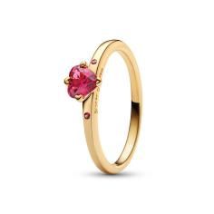Heart 14k gold-plated ring with cherries jubilee red crystal 166574C01