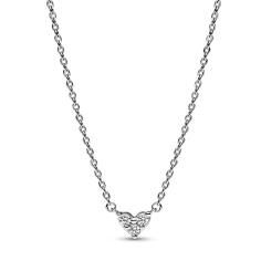 Heart sterling silver collier with clear cubic zirconia 393014C01-45