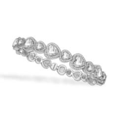 Hearts sterling silver bracelet with clear cubic zirconia 593655C01-18