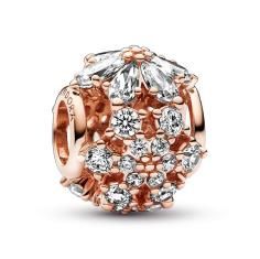 Herbarium cluster 14k rose gold-plated charm with clear cubic zirconia 782383C01