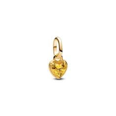 Heart 14k gold-plated mini dangle with yellow cubic zirconia 763862C01