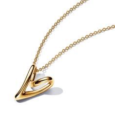 Heart pendant 14k gold-plated necklace 363272C00-70