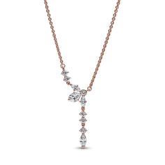 Herbarium cluster 14k rose gold-plated collier with clear cubic zirconia 382386C01-45