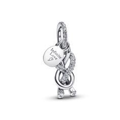 Infinity knot sterling silver double dangle clear cubic zirconia 793780C01