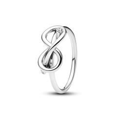 Infinity knot sterling silver ring with clear cubic zirconia 193759C01-58