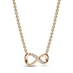 Infinity 14k gold-plated collier with clear cubic zirconia 368821C01-50