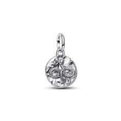 Infinity snake sterling silver medallion with clear cubic zirconia 793976C01