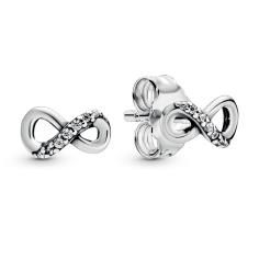 Infinity Silver Earring Studs w CZ 298820C01
