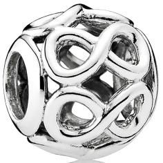 Infinite Love Openwork Silver Charm 791872