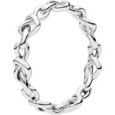 Knotted Hearts Silver Ring 198018-52