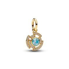 Marvel Iron Man 14k gold-plated dangle with clear cubic zirconia and glow in the dark enamel 764216C01
