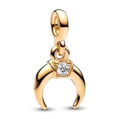 Moon 14k gold-plated mini dangle with clear cubic zirconia 762692C01