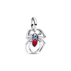 Marvel Spider sterling silver dangle with sky blue and fuchsia rose crystal 794224C01