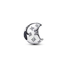 Moon sterling silver charm with clear cubic zirconia 794254C01