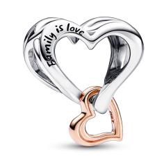 Openwork heart sterling silver and 14k gold-plated charm 782642C00