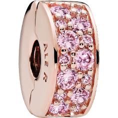 PANDORA Rose Pink Shining Elegance Spacer Clip w Pink CZ 781817PCZ