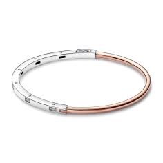 Pandora Signature Two-tone I-D Pavn++ Bangle 582740C01-2