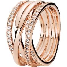 PANDORA Rose Entwined Ring Band w Clear CZ 180919CZ-64