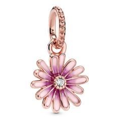 Pandora Rose Pink Daisy Flower Hanging Charm w Pink Enamel   CZ 788771C01