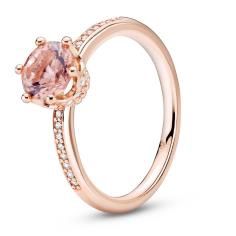 Pandora Rose Pink Sparkling Crown Ring w Pink Crystal   CZ 188289C01-52
