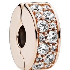 PANDORA Rose Shining Elegance Spacer  Clip w CZ 781817CZ