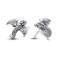 Project House Dragon sterling silver stud earrings with salsa red crystal 292970C01