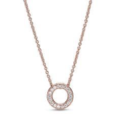 Pandora Rose Pave Logo Collier Necklace w CZ 387436C01-45