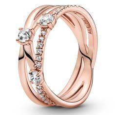 Pandora Rose ring with clear cubic zirconia 189400C01-56