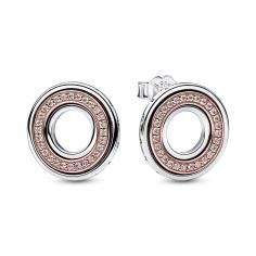 Pandora Signature Two tone Logo   Pavn++ Stud Earrings 282780C01