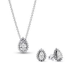 Pear Cut Necklace   Earring Set B802230
