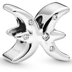 Pisces Zodiac Silver Charm w CZ 798426C01