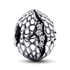 Project House The Dragon Egg sterling silver charm with clear cubic zirconia 792962C01