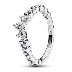 Regal tiara sterling silver ring with clear cubic zirconia 192232C01-52
