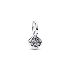 Shell sterling silver mini dangle with clear cubic zirconia 793855C01