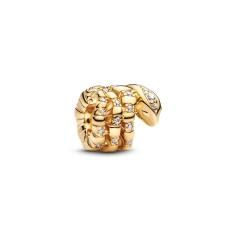 Snake 14k gold-plated charm with clear cubic zirconia 763618C01