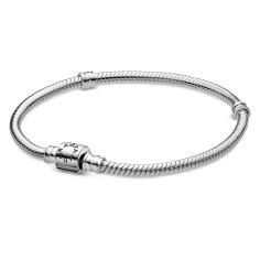Snake Chain Silver Bracelet w Barrell Clasp 598816C00-17