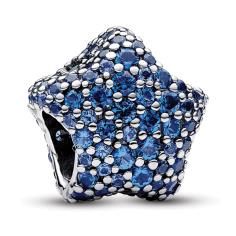 Star sterling silver charm with stellar blue crystal 793026C01