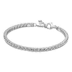 Sterling silver bracelet with clear cubic zirconia 591469C01-18