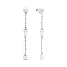 Sterling silver drop earrings with white treated freshwater cultured pearl 293152C01