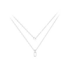 Sterling silver openable link pendant necklace with clear cubic zirconia 394086C01-50