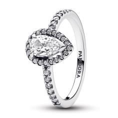 Sterling silver ring with clear cubic zirconia 192835C01-52