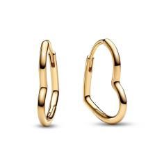 Small asymmetric heart 14k gold-plated hoop earrings 268307C00