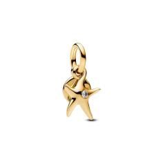 Starfish 14k gold-plated double dangle with clear cubic zirconia 763892C01