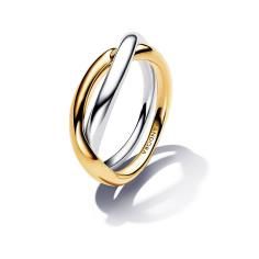 Sterling silver and 14k gold-plated entwined rings 163262C00-56