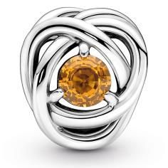 Sterling silver charm with honey coloured crystal (November) 790065C04