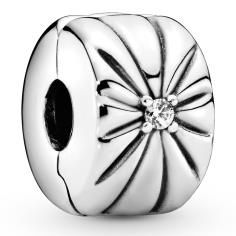 Sterling silver clip with clear cubic zirconia 798614C01