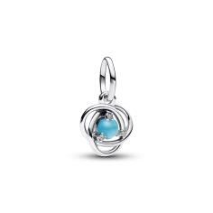 Sterling silver dangle with capri blue crystal and clear cubic zirconia 793125C12