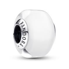 Sterling Silver charm with white Murano glass 793118C00