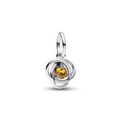 Sterling silver dangle with honey coloured crystal and clear cubic zirconia 793125C11