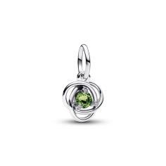 Sterling silver dangle with spring green crystal and clear cubic zirconia 793125C08